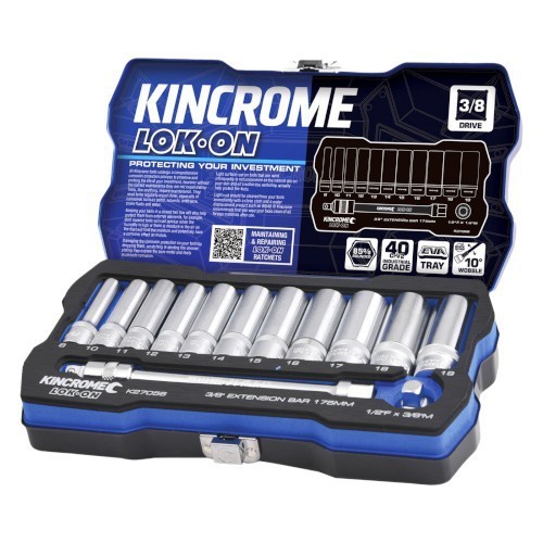 LOK-ON™ SOCKET BUNDLE, 13PCE 3/8" DR METRIC DEEP SET WITH 13PCE 1/4" METRIC DEEP SET