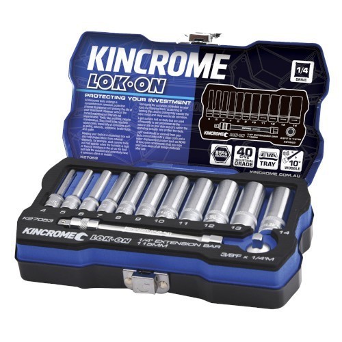 LOK-ON™ SOCKET BUNDLE, 13PCE 3/8" DR METRIC DEEP SET WITH 13PCE 1/4" METRIC DEEP SET