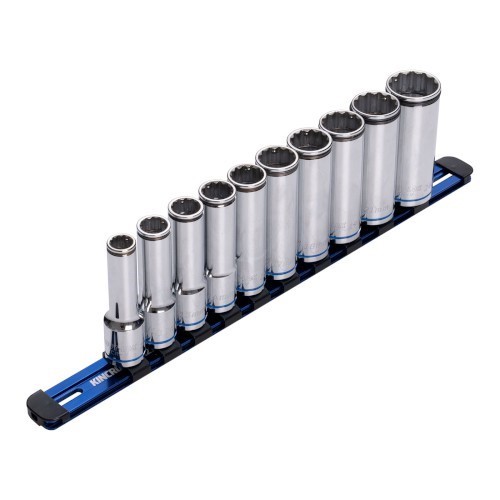 10 PIECE 1/2” DRIVE NUT-LOK™ DEEP SOCKET RAIL SET